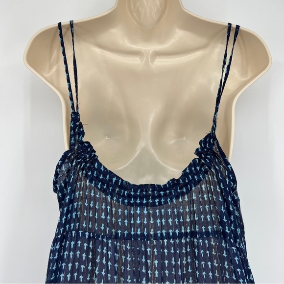 Free People Midnight Dance Print Spaghetti Strap Blue Sleeveless Maxi Dress - Picture 12 of 15
